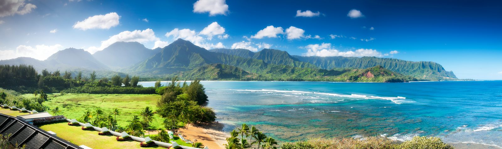 Sweeping ridgeline views from Princeville on Kauaʻi's North Shore