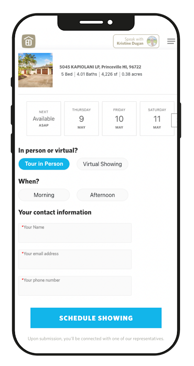 Save and view favorite property listings